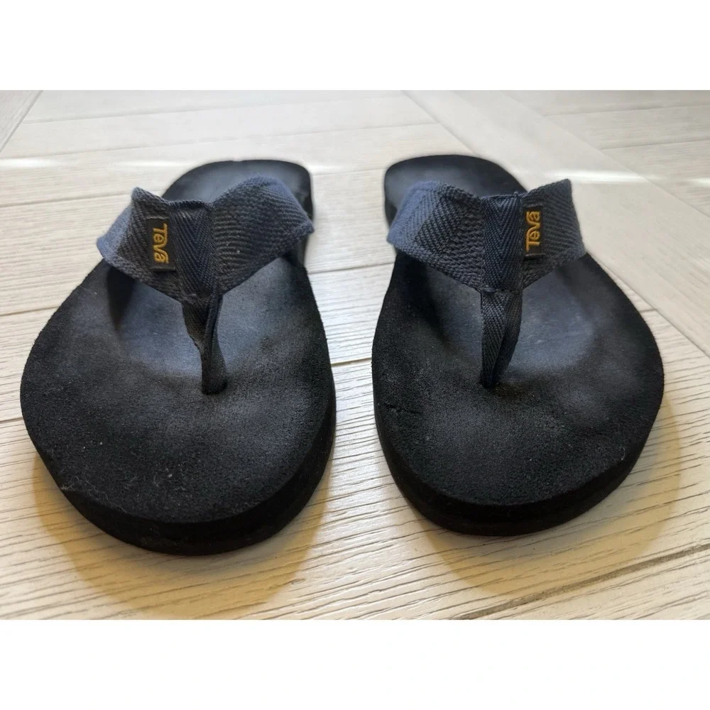 Teva Men's Mush Black Lightweight Comfort Outdoor Thong Flip Flop Sandals Size 9